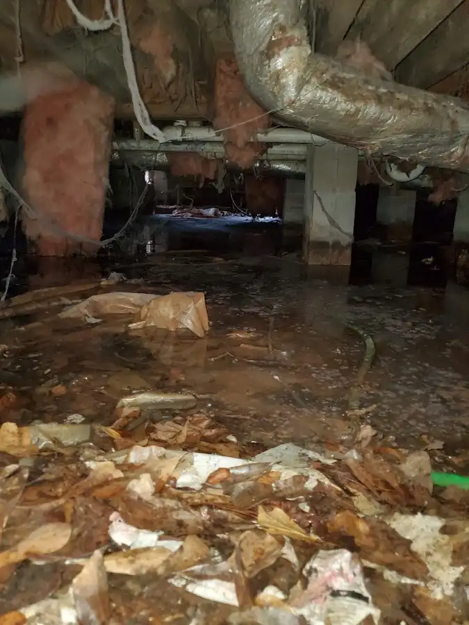 Crawl space flood assessment for Commercial Water Damage Restoration in Charles City